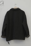 AVIVA JIFEI XUE 24 Autumn and Winter Pullover High Neck Fleece Top AJX-FW24-PHFT-CWC-MTGW Charcoal Plaid